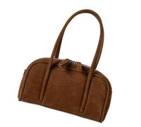 Borsa a tracolla in pelle scamosciata premium dal design unico Spaziosa borsa da bowling con tracolla staccabile per uso casual e in ufficio Borsa da bowling da donna alla