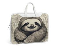 Borsa a tracolla in pelle stampata con bradipo My Spirit, borsa a tracolla per uomo e donna, per viaggi d'affari, ufficio, borsa per laptop, Stile bianco, 42x30.5cm