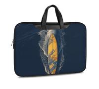 Borsa a tracolla in pelle stampata con tavola da surf per uomo e donna, borsa da viaggio per ufficio, borsa da appendere per computer portatile, Stile nero, 42x30.5cm