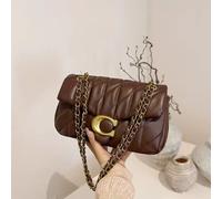 Borsa a tracolla in pelle trapuntata CaocH da donna con motivo a rombi neri Borsa a tracolla a catena regolabile con hardware dorato Borsa di lusso