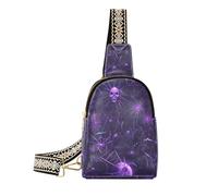 Borsa a tracolla in pelle viola con teschio vampiro Web alla moda borsa a tracolla carino per le donne per pacchetto giorno, cranio web vampiro viola, 1 taglia, Vampire Web Skull Viola, 1 size
