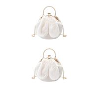 Borsa a tracolla in peluche 1PC Borsa a tracolla con catena in metallo Borsa