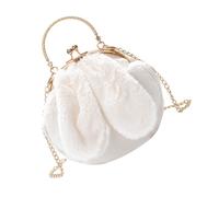 Borsa a tracolla in peluche 1PC Borsa a tracolla con catena in metallo Borsa