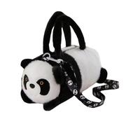 Borsa a tracolla in peluche a tracolla borsa a tracolla pelosa borsa con tracolla rimovibile per le donne ragazze bambini Capybara sacchetto di peluche, Panda Black And Whit, taglia unica