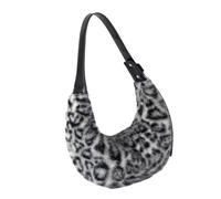 Borsa a tracolla in peluche con stampa leopardi per le donne Borsa casual sotto le ascelle per lo shopping e le riunioni feste Borsa in peluche
