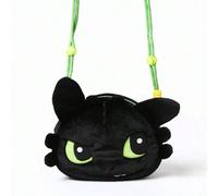 Borsa a tracolla in peluche di Toothless di "Dragon Trainer", ufficialmente concessa in licenza, utilizzabile come borsa a spalla o a tracolla, borsa casual con ampia capacità, morbida e versatile bor