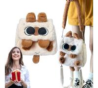 Borsa a tracolla in peluche per gattini - borsa creativa a forma di animale, zaino per giocattoli, divertente portabottiglie | peluche decorativo per ragazzi, cuscino da collezione, picnic,