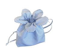 Borsa a tracolla in poliestere leggera con motivo a scacchi casual borsa a tracolla con coulisse per tutti i giorni borse da viaggio pratiche casual essenziali, Blu, One Size