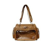 Borsa a tracolla in PU per gli appassionati di anime con tasche multiple borse a tracolla zaino alla moda per studenti scuola giapponese anime borsa a tracolla, cachi, One Size