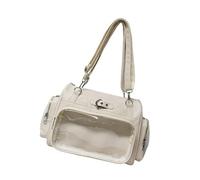 Borsa a tracolla in PU per gli appassionati di anime con tasche multiple borse a tracolla zaino alla moda per studenti scuola giapponese anime borsa a tracolla, bianco, One Size