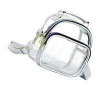 Borsa a Tracolla in PVC Trasparente per Donna, Argento, Leggera | Chiusura Lampo, Protegge gli Oggetti Dalla Caduta, Poliestere, per Cena e Compleanni, Stile Compatto