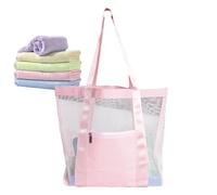 Borsa a tracolla in rete per il trasporto | Borsa da spiaggia a rete pieghevole borsa a tracolla da donna leggera per la piscina per esterni, Colore: rosa., vedi descrizione