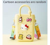 Borsa a tracolla in silicone Sanrio Kuromi, borsa a portatile con patch rimovibili per l'uso