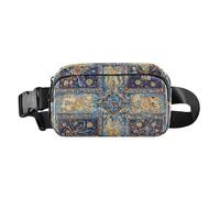 Borsa a tracolla in stile bohémien, stile vintage, con fiori blu, per donne e uomini, resistente all'acqua, accessorio da viaggio con tracolla regolabile, per shopping, sport, lavoro, Boho Stile
