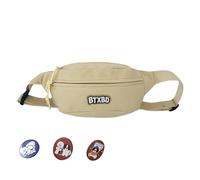 Borsa a tracolla in stile giapponese per ragazze e donne, bella cintura alla moda per petto in vita lettera marsupio marsupio piccola tracolla lettera marsupio per corsa, Giallo, Bag strap badge