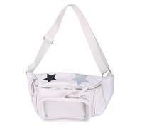 Borsa a tracolla in stile giapponese per ragazze e donne belle borse Itabag borse e borse trasparente borsa da petto alla moda, bianco