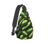Borsa a tracolla in stile realistico con stampa di cetriolo per uomo e donna, borsa a tracolla zaino per viaggi ed escursioni