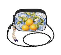 Borsa a tracolla in stile siciliano con limone, da donna, casual, da viaggio, con cinturino in corda regolabile