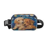 Borsa a tracolla in stile Van Gogh con cani carini alla moda per uomo donna resistente all'acqua con cinghia regolabile per allenamento corsa escursionismo para hombre de