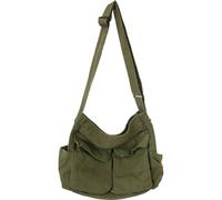Borsa a tracolla in tela 16x13x6 pollici, borsa a tracolla multitasche vintage alla moda per uomo e donna, per ufficio, viaggio, scuola, lavoro