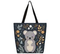 Borsa a tracolla in tela carino albero foglia koala borsa per la spesa scuola borse a tracolla in tela donna uomo borsa moda