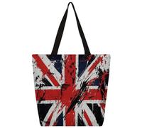 Borsa a tracolla in tela con bandiera del Regno Unito, borsa per la spesa, borsa a tracolla per la scuola, borsa alla