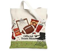 Borsa a tracolla in tela con citazione ufficiale della squadra di mamma, 33 | Sport tema mamma, elementi essenziali per il giorno del gioco, stampa organizzativa degli appunti, durevole trasporto