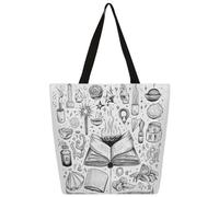 Borsa a tracolla in tela con erbe medicinali magiche, borsa per la spesa, borsa a tracolla per la scuola, borsa alla moda da