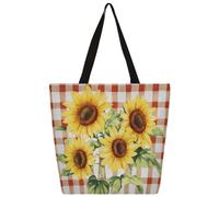 Borsa a tracolla in tela con girasole scozzese rosso borsa per la spesa borsa a tracolla in tela da donna uomo borsa alla