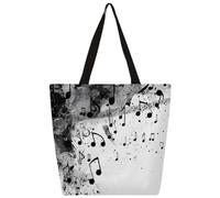 Borsa a tracolla in tela con notazione musicale con inchiostro borsa per la spesa borsa a tracolla in tela da scuola borsa da uomo