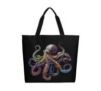 Borsa a tracolla in tela con testa di alieno verde, grande, casual, da don