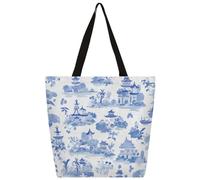 Borsa a tracolla in tela di tela con architettura antica borsa per la spesa borsa a tracolla in tela da donna uomo borsa alla moda