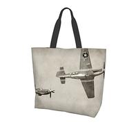 Borsa a tracolla in tela per aeroplano della seconda guerra mondiale per le donne, borsa tote impermeabile riutilizzabile Borsa ecologica Borsa per la spesa Borse pieghevoli Borsa da spiaggia