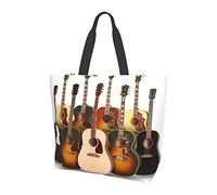 Borsa a tracolla in tela per chitarra da donna, borsa tote impermeabile riutilizzabile Borsa ecologica Borsa per la spesa Borsa da spiaggia