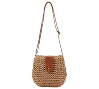 Borsa a tracolla in tessuto, borsa da spiaggia, borsa regolabile con cerniera dal design leggero, elegante accessorio estivo con look alla moda, compagno di viaggio casual e matrimonio con materiale