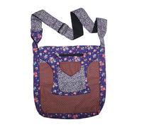 Borsa a tracolla in tessuto motivo floreale viola-grigio-marrone-rosso 01