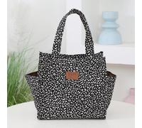Borsa a tracolla in tessuto stampato nuova e rinforzata, grande capacità, borsa portatile per il pranzo, adatta per andare al lavoro, portare il pranzo, shopping all'aperto, conservazione del lunch bo