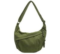Borsa a tracolla in velluto a coste da donna, a mezza luna, con tracolla regolabile, multi-tasca, casual, borsa a tracolla per uso quotidiano, viaggi e lavoro, Verde, 400.00x300.00x30.00mm