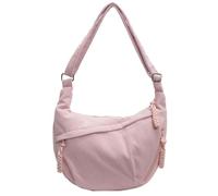Borsa a tracolla in velluto a coste da donna, a mezza luna, con tracolla regolabile, multi-tasca, casual, borsa a tracolla per uso quotidiano, viaggi e lavoro, rosa, 400.00x300.00x30.00mm