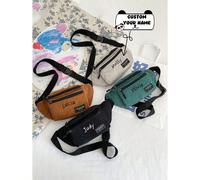 Borsa a tracolla in velluto a coste personalizzabile con un nome, alla moda, semplice, leggera e morbida. È possibile scegliere di incidere un nome o un saluto festivo per creare la tua borsa unica. P