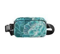 Borsa a tracolla in vetro trasparente goffrato, con peonia, carino, per uomini e donne, impermeabile, con cinghia regolabile, per viaggi, corsa, escursionismo, Goffratura Peonia strutturata in vetro,