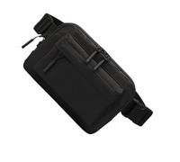 Borsa a tracolla in vita - elegante borsa in nylon per uomo e donna | 4 tasche con tracolla regolabile | grande capacità per sport, travel, palestra, hiking e abbigliamento quotidiano, Nero,