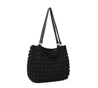 Borsa a tracolla increspata pieghettata per donna ragazza borsa alla moda donna ragazza borsa da viaggio borsa a tracolla, Nero