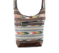 Borsa a tracolla intrecciata etnica shopper a righe