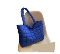 Borsa a tracolla invernale di grande capacità, borsa da donna in tinta unita, casual in cotone, con manico superiore alla moda(Blue)