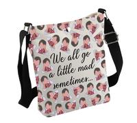 Borsa a tracolla ispirata al film horror con scritta "We All Go a Little Mad Sometimes Spaventosa Movie Lover", Borsa Mad Sometimes