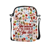 Borsa a tracolla ispirata alla principessa dello spaventapasseri con scritta in inglese "She Believed She Could So She Did", Ha fatto Wizaro Cb Uk, 0