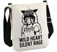 Borsa a tracolla ispirata all'anime giapponese, idea regalo per fan di Monster Princess, con cuore selvaggio e rabbia silenzi, Cuore Selvatico Cb Eu, 8.27 Inches ×6.5 Inches × 0.79 Inches