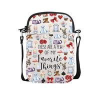 Borsa a tracolla ispirata alle principesse dei cartoni animati, regalo per gli amanti delle fiabe, con scritta "These are a few of my favorite things", Gatto preferito Coniglio Cb Regno Unito, 0