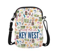 Borsa a tracolla Key West Welcome To Key West, regalo per viaggiatori amanti della Florida, Incontra Key West Cr Eu, 5.91 Inches ×8.27 Inches
